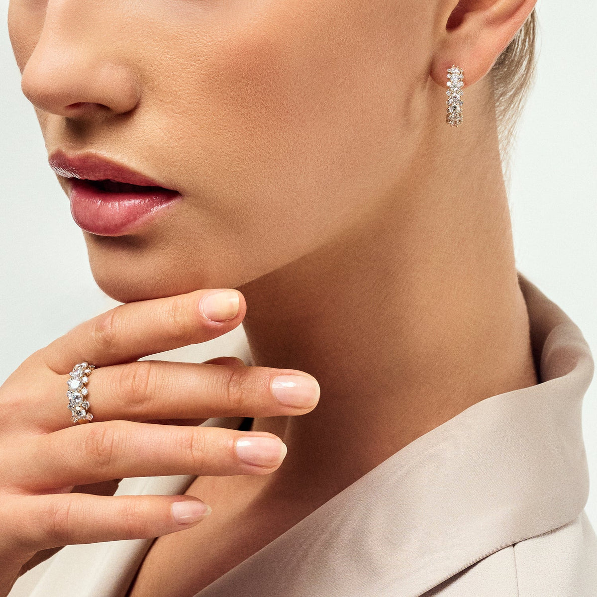 Earrings fior - 14k yellow gold or white gold 0.88-2.43 ct TW G-H VS lab-grown diamonds
