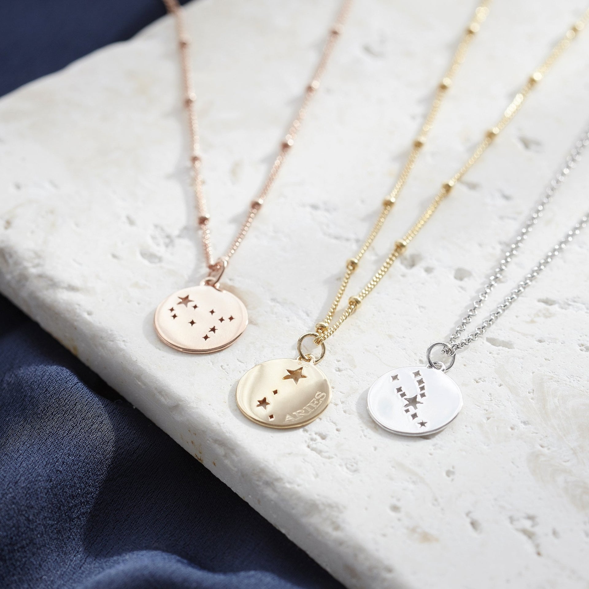 Taurus Star Sign Necklace Silver