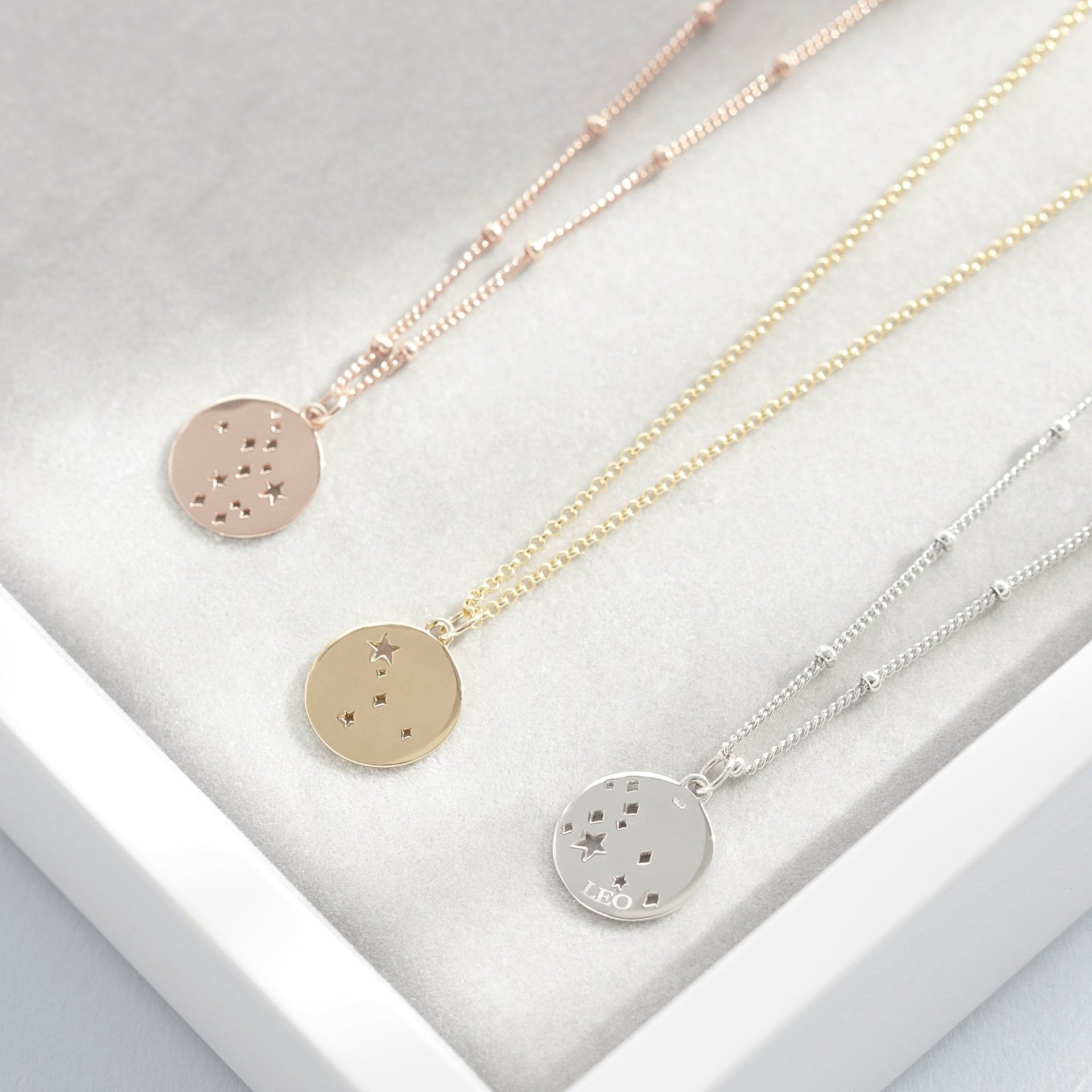 Leo Star Sign Necklace Silver