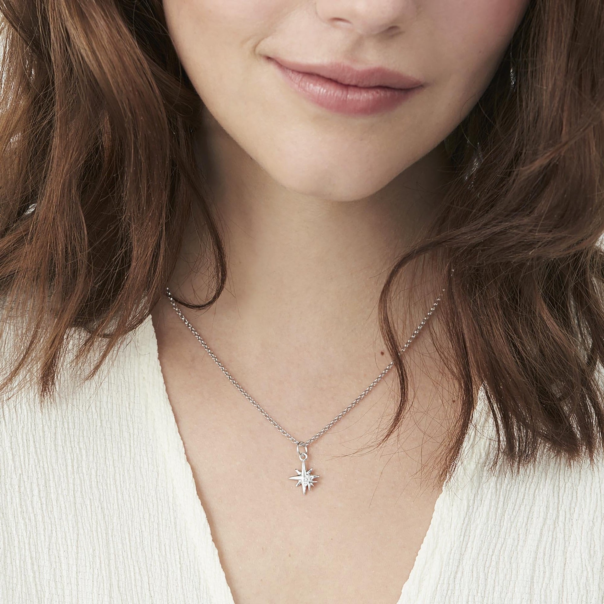 Mother and Child Mini Necklace Silver