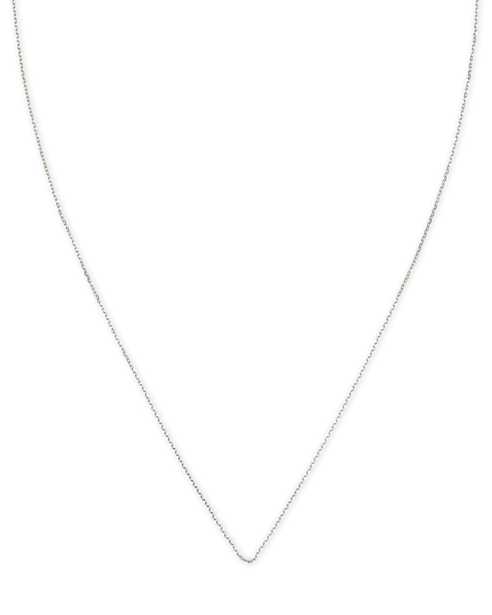 15" Thin Chain Necklace in 14k White Gold -  - Aureus Boutique