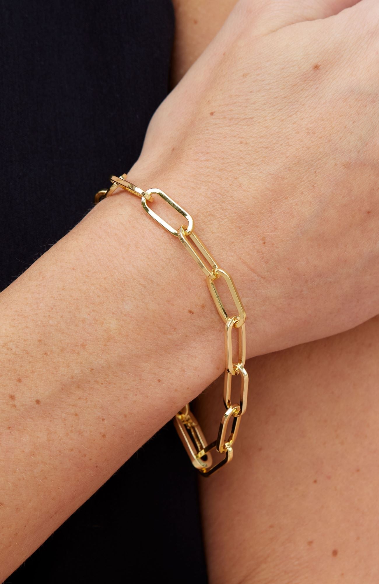 18k Gold Plated Paperclip Link Bracelet