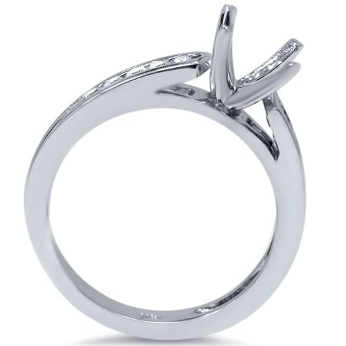 1/4ct Diamond Channel Set Mount Ring 14K White Gold