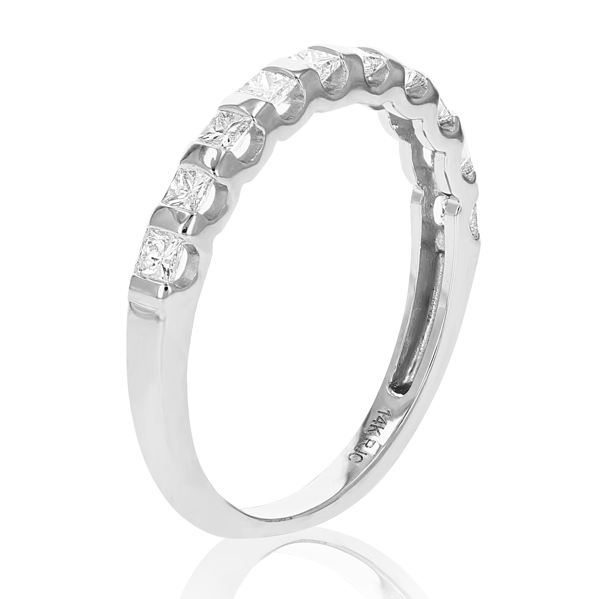 1/2 Cttw Princess Cut Diamond Wedding Band In 14K Gold Channel Set