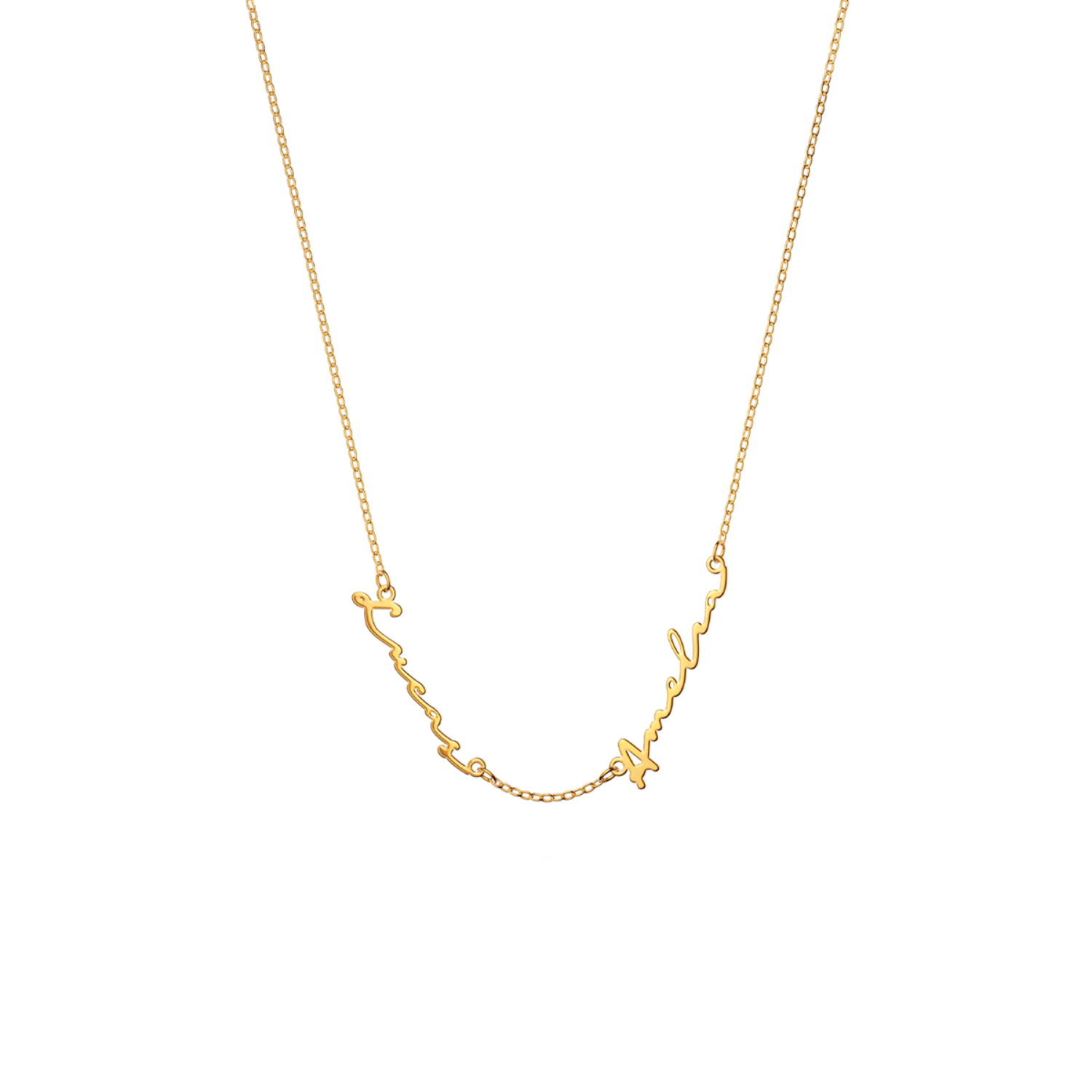 Multi Signature Name Necklace (Gold)