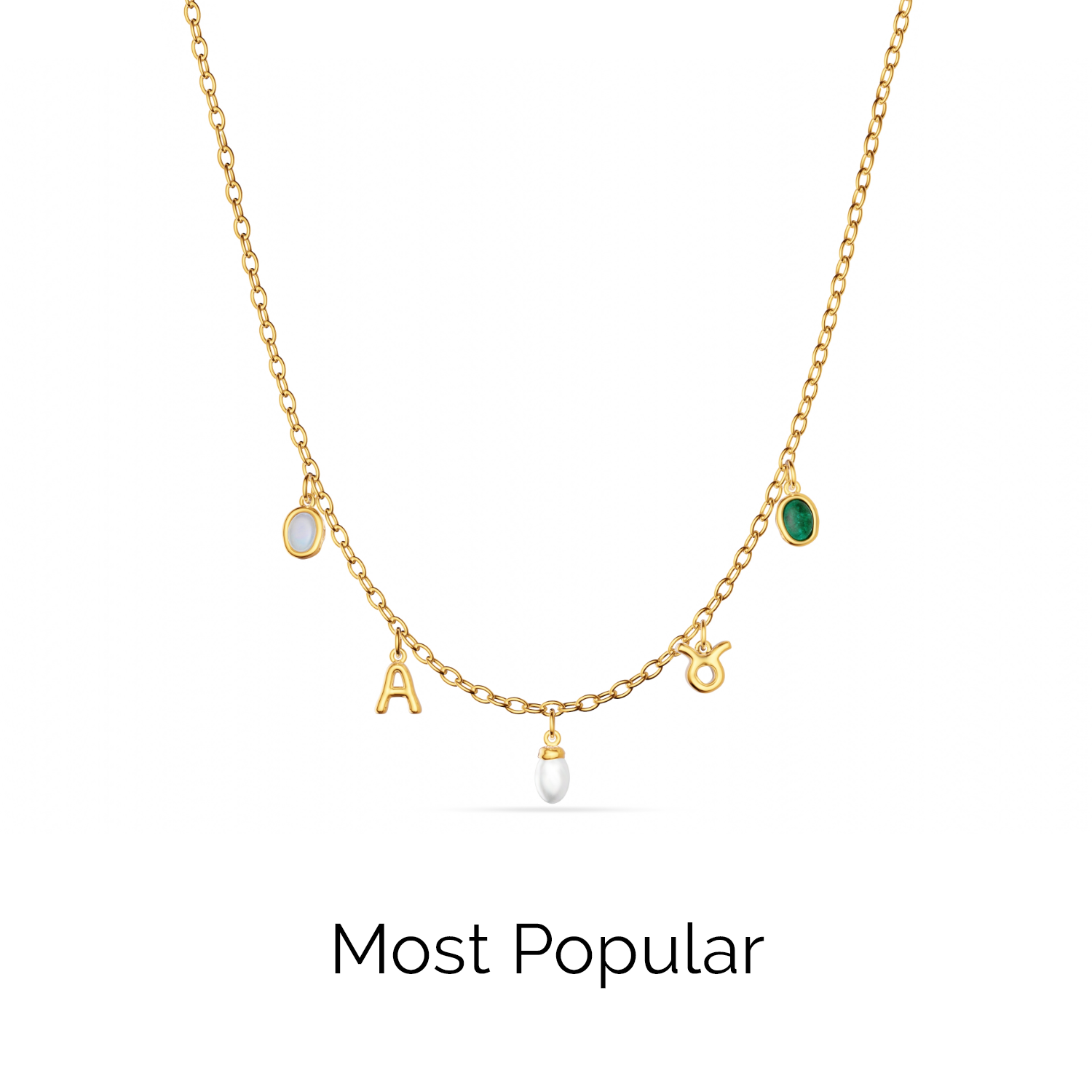 Made Mine Fine Charm Necklace (Gold)