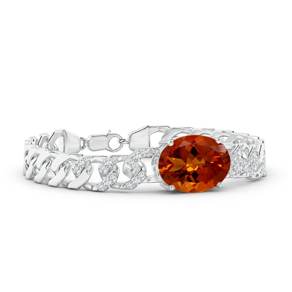 GIA Certified Oval Citrine Curb Chain Stackable Bracelet