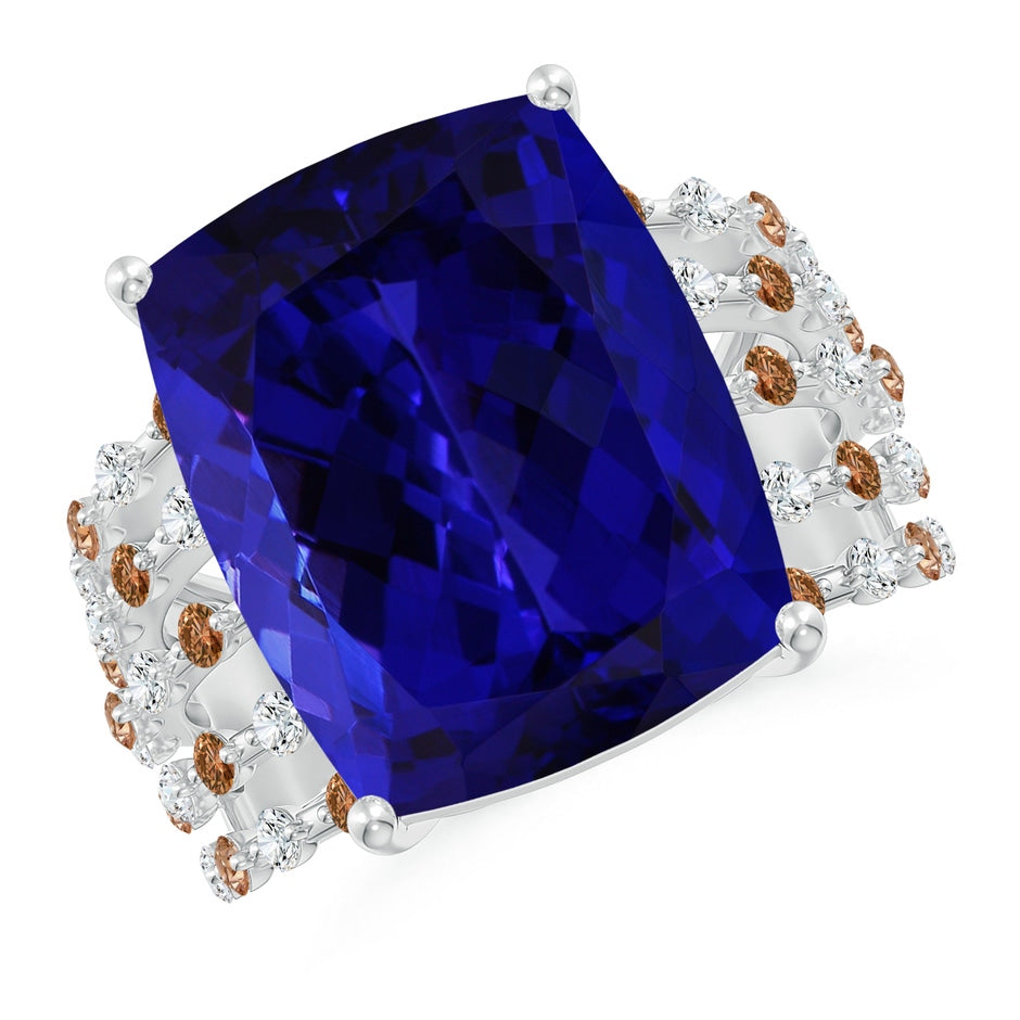 GIA Certified Rectangular Cushion Tanzanite Solitaire Ring