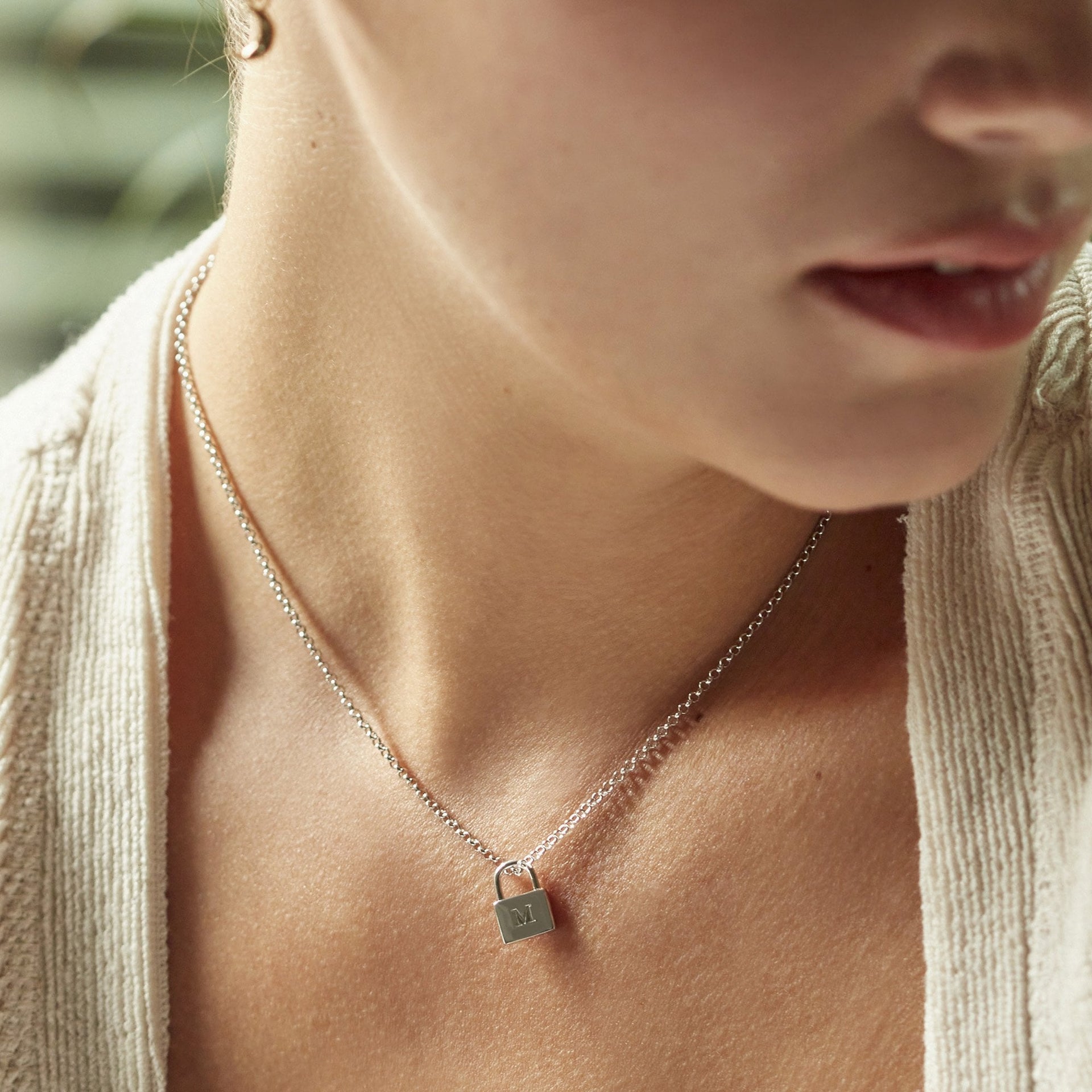 Padlock Necklace Silver