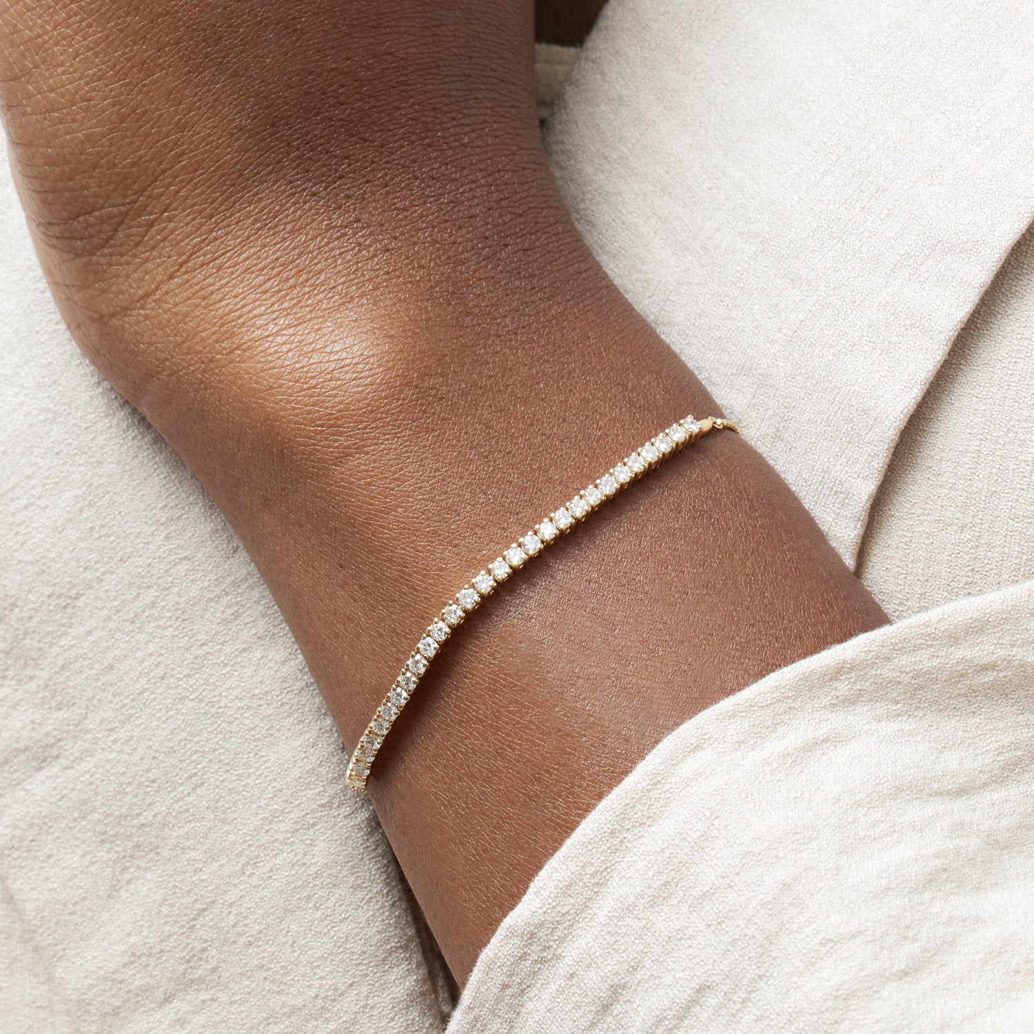 14k Rose Gold 1 Ctw Lab-grown Diamond Bolo Bracelet 9.5'