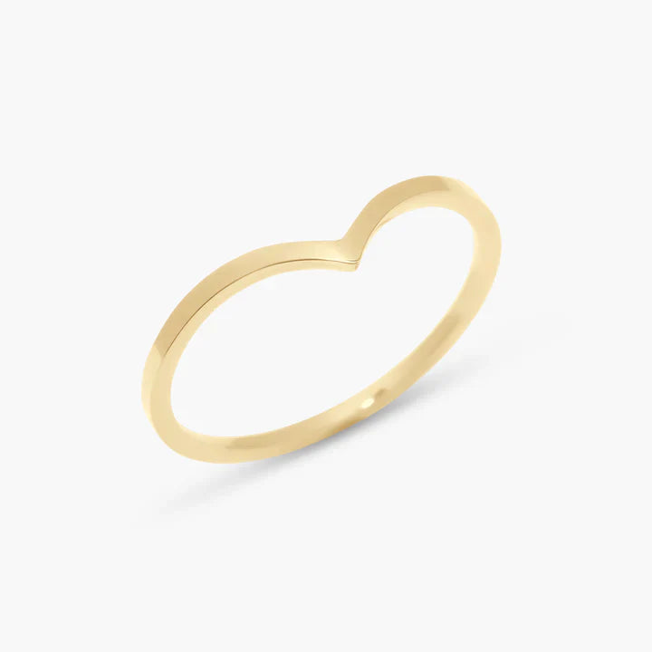 14K Yellow Gold Wishbone Ring