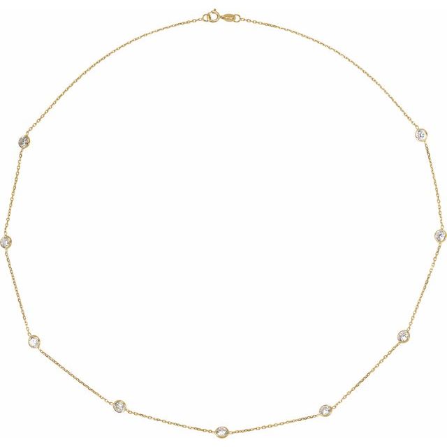 Round-Cut Diamond Necklace in 14K Yellow Gold