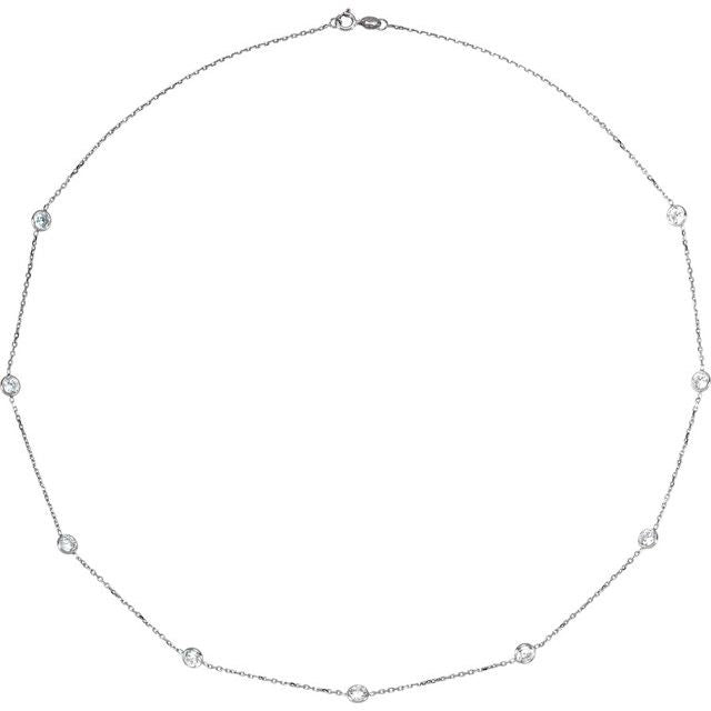 Round-Cut Diamond Necklace in 14K Yellow Gold