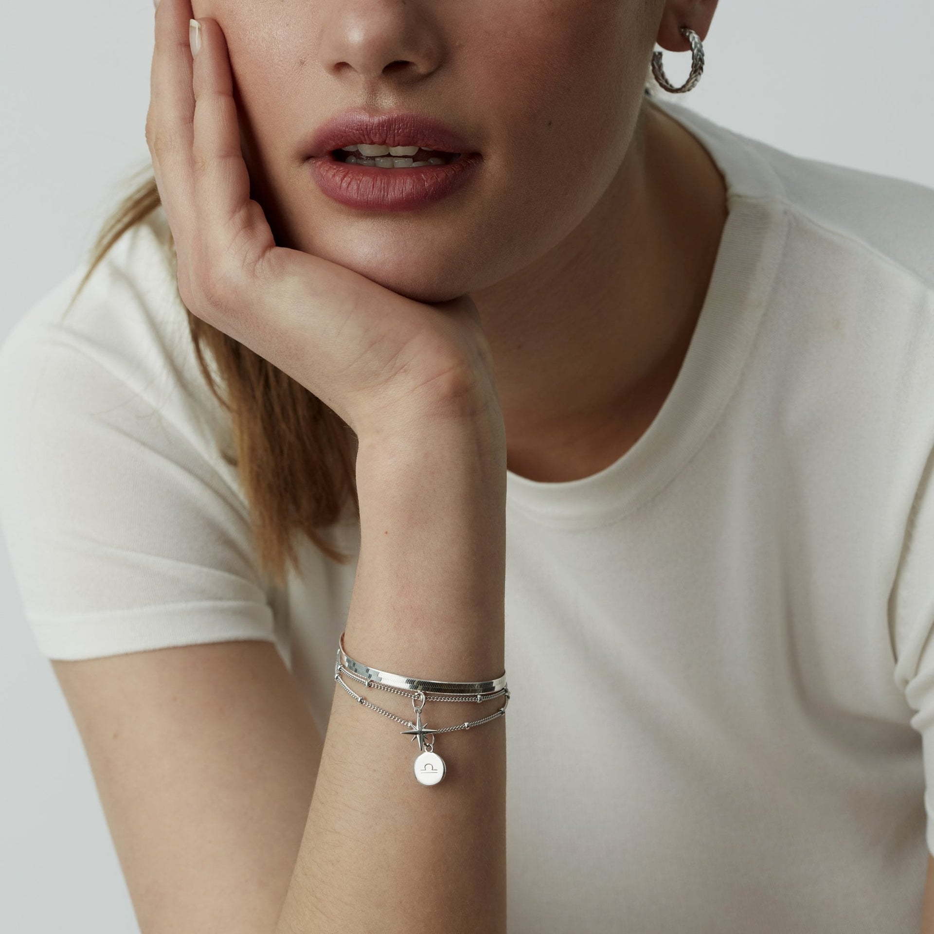 Star Bead Bracelet Silver