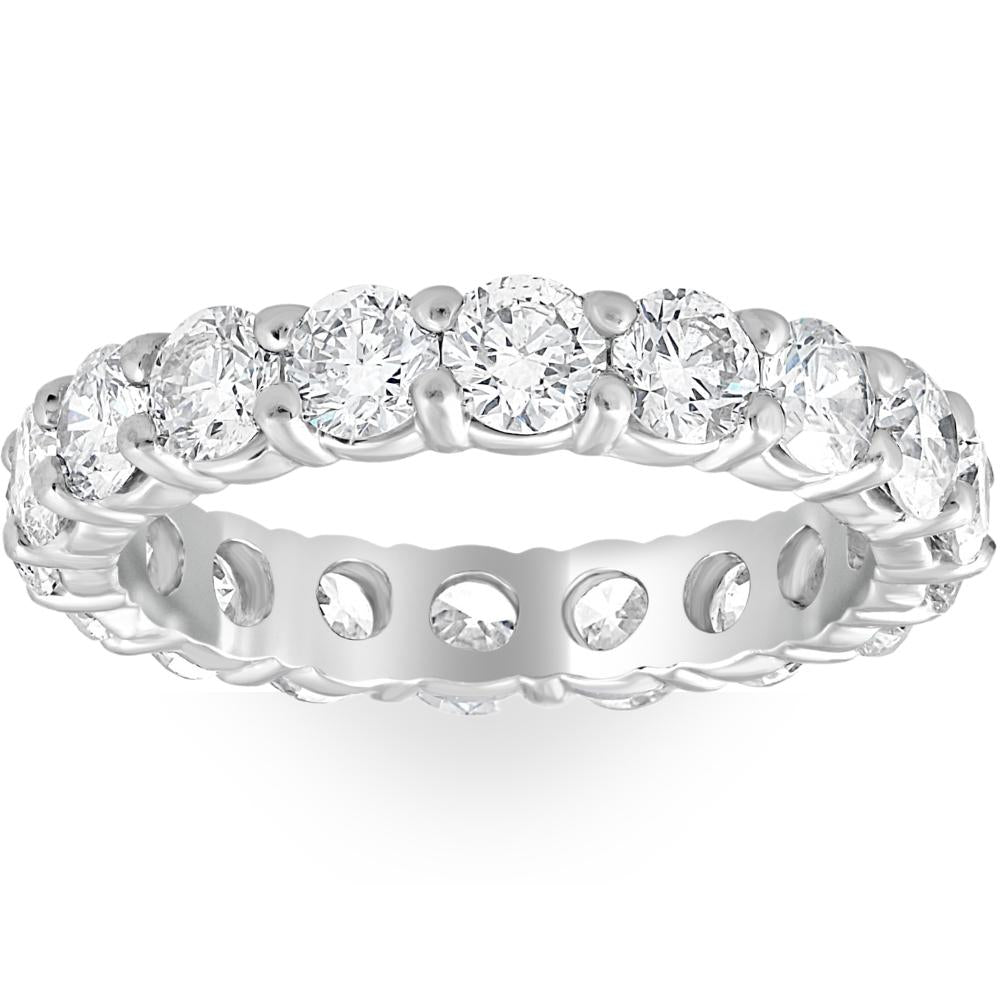 Platinum 3ct Round Diamond Eternity Wedding Ring