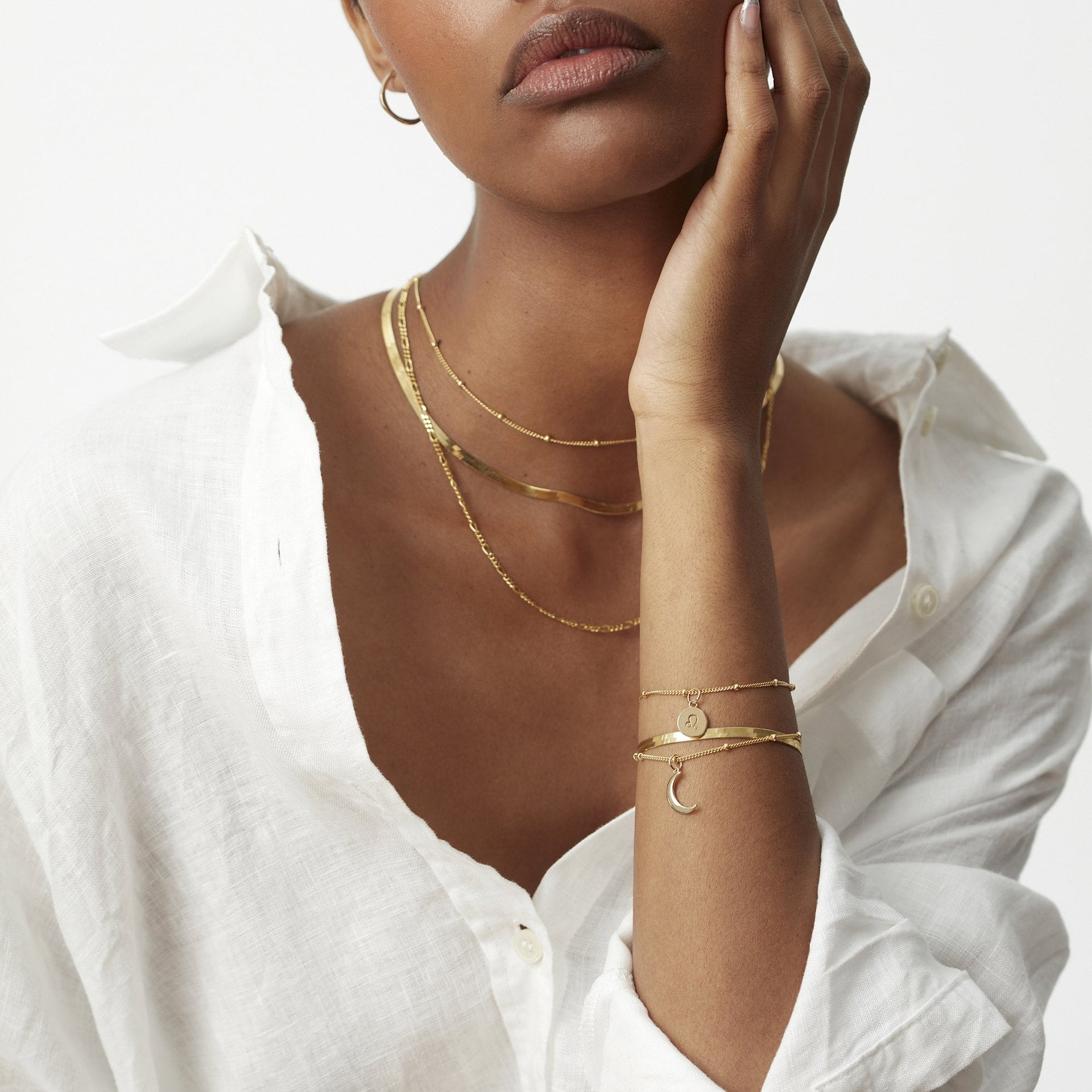Bead Chain Dainty Choker Necklace Gold