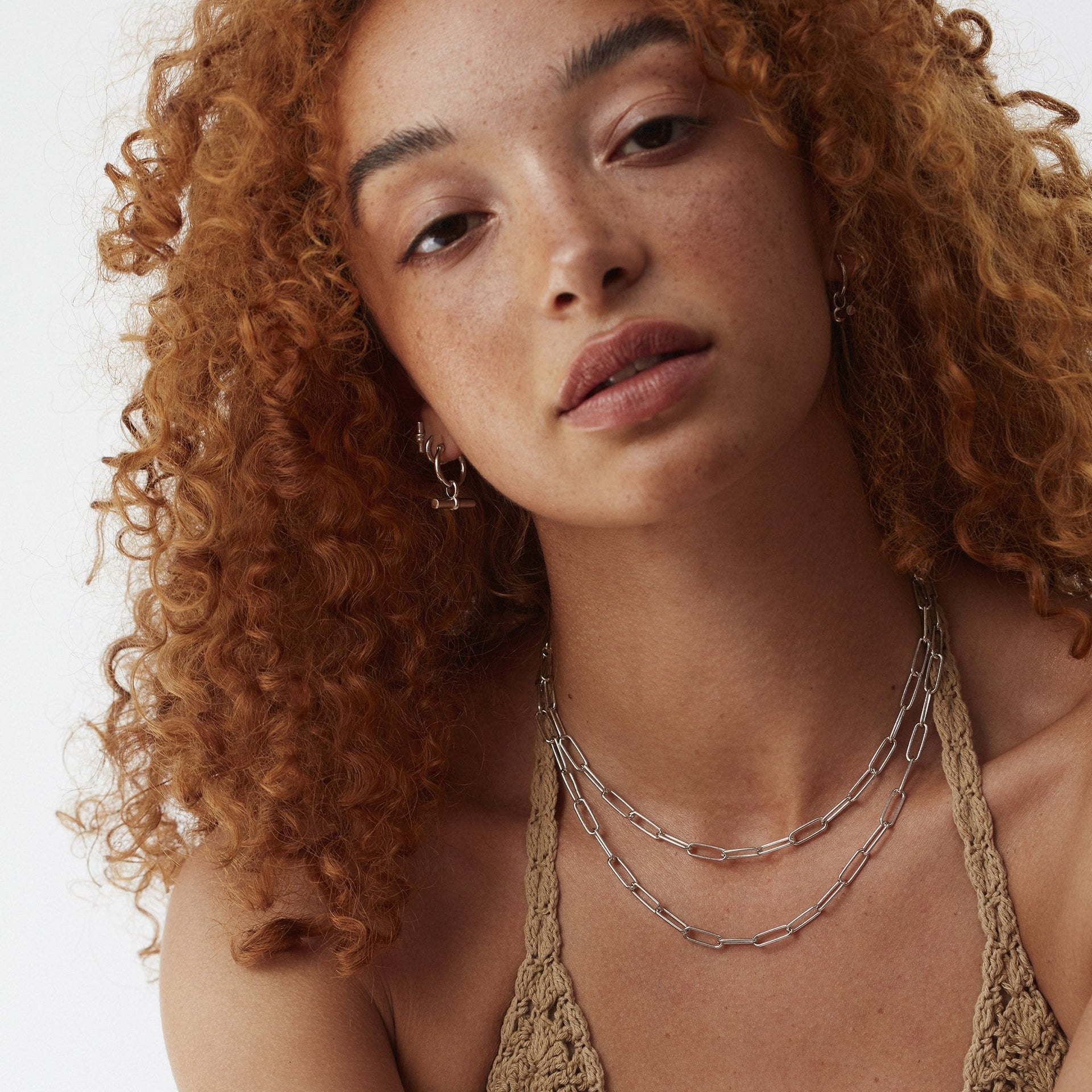 Paperclip Chain Necklace Silver