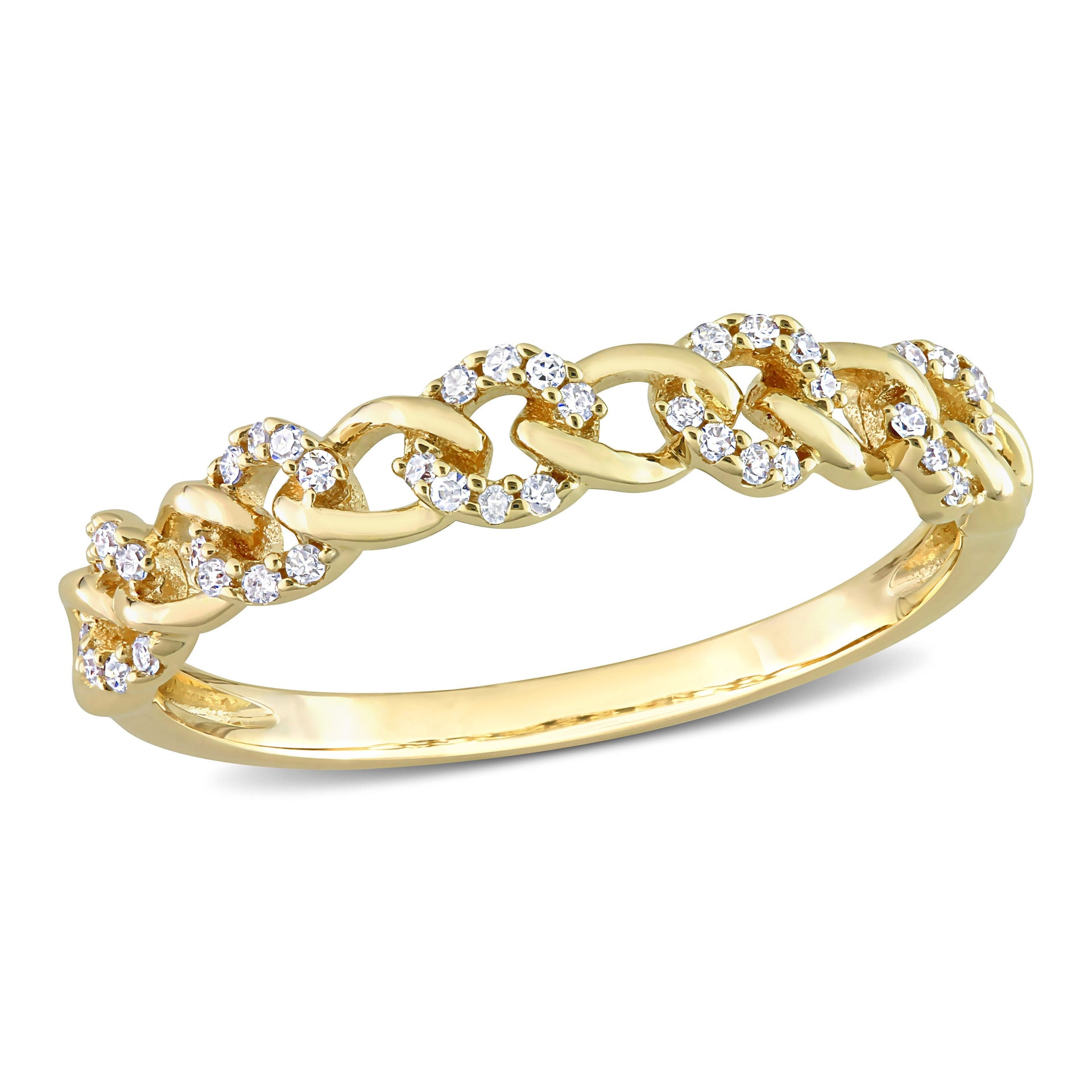 Mimi & Max 1/8ct TDW Diamond Link Ring 14k Yellow Gold