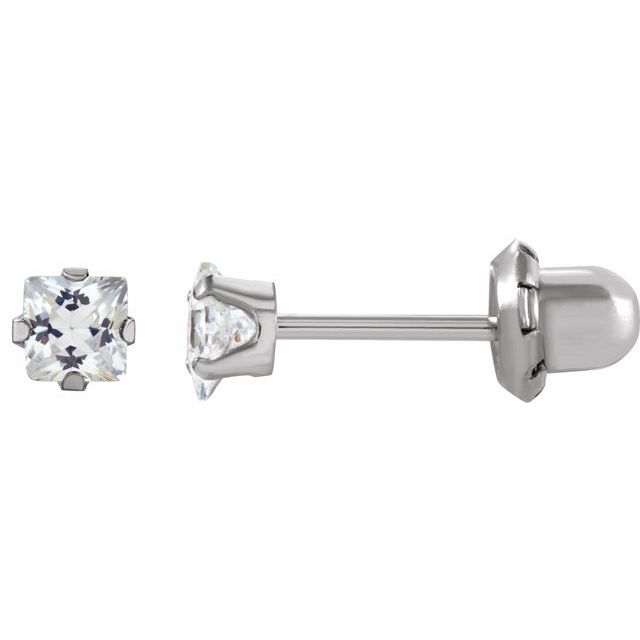 Diamond Stud Earrings in 14K White Gold