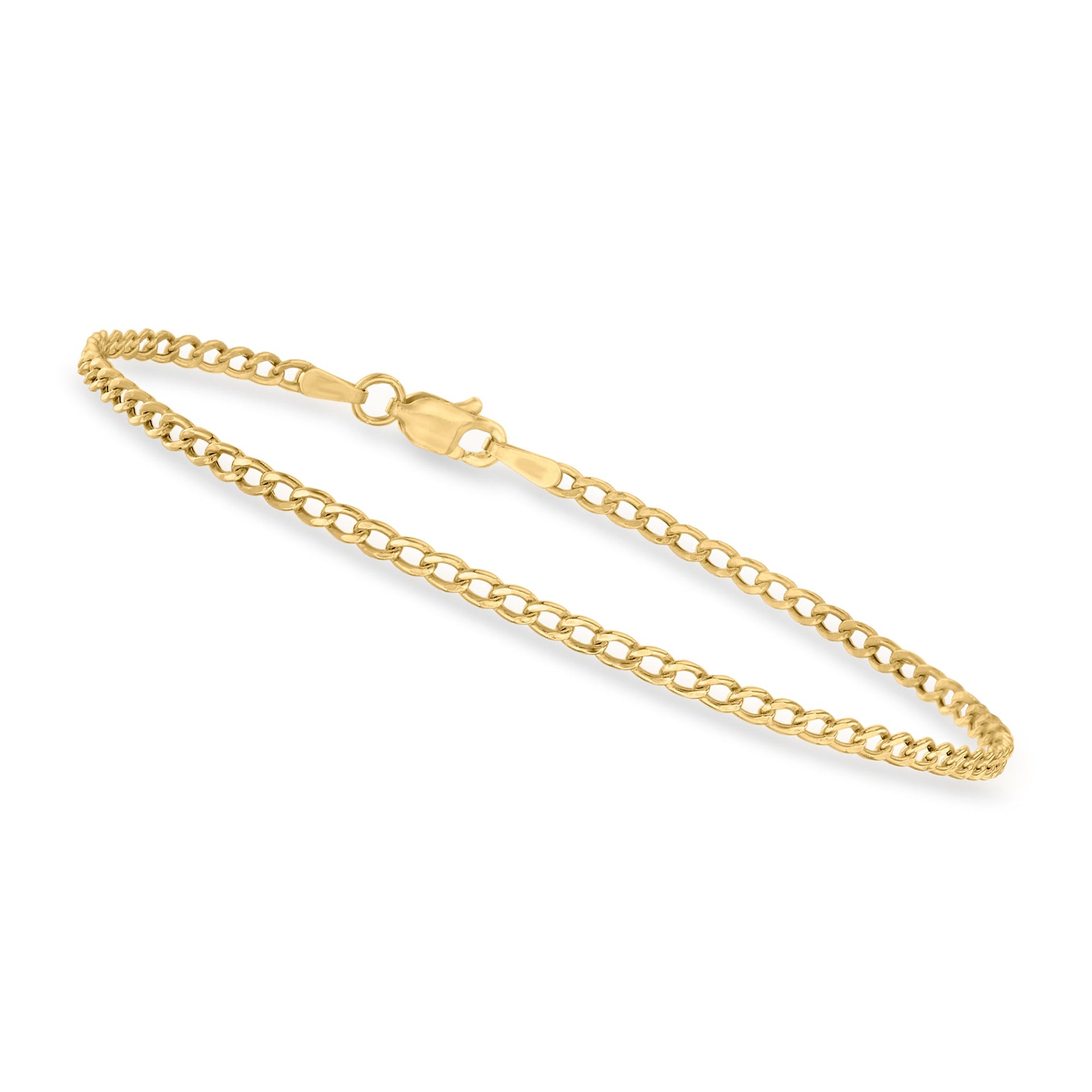 2.3mm 10kt Yellow Gold Curb-Link Bracelet