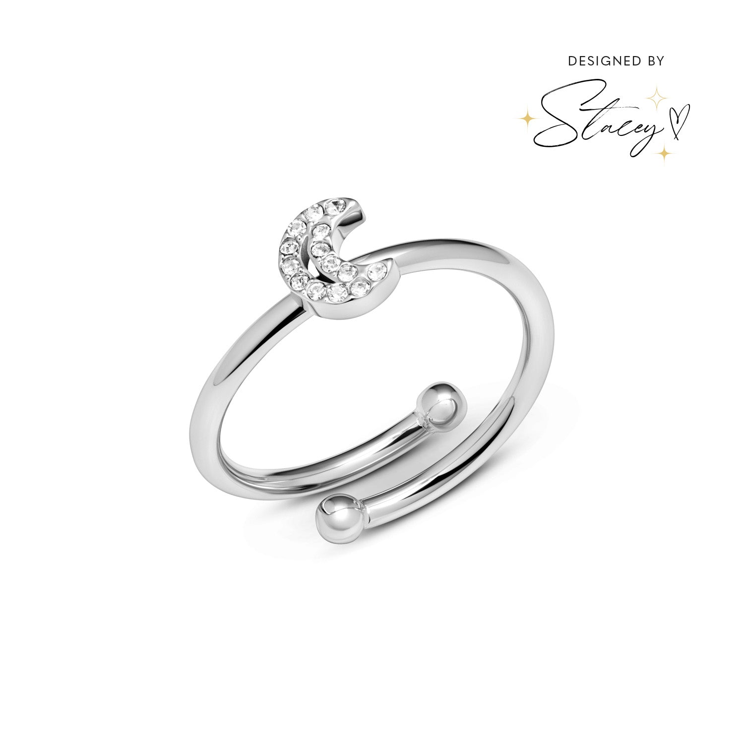 Moon and Back Moon Ring (Silver)