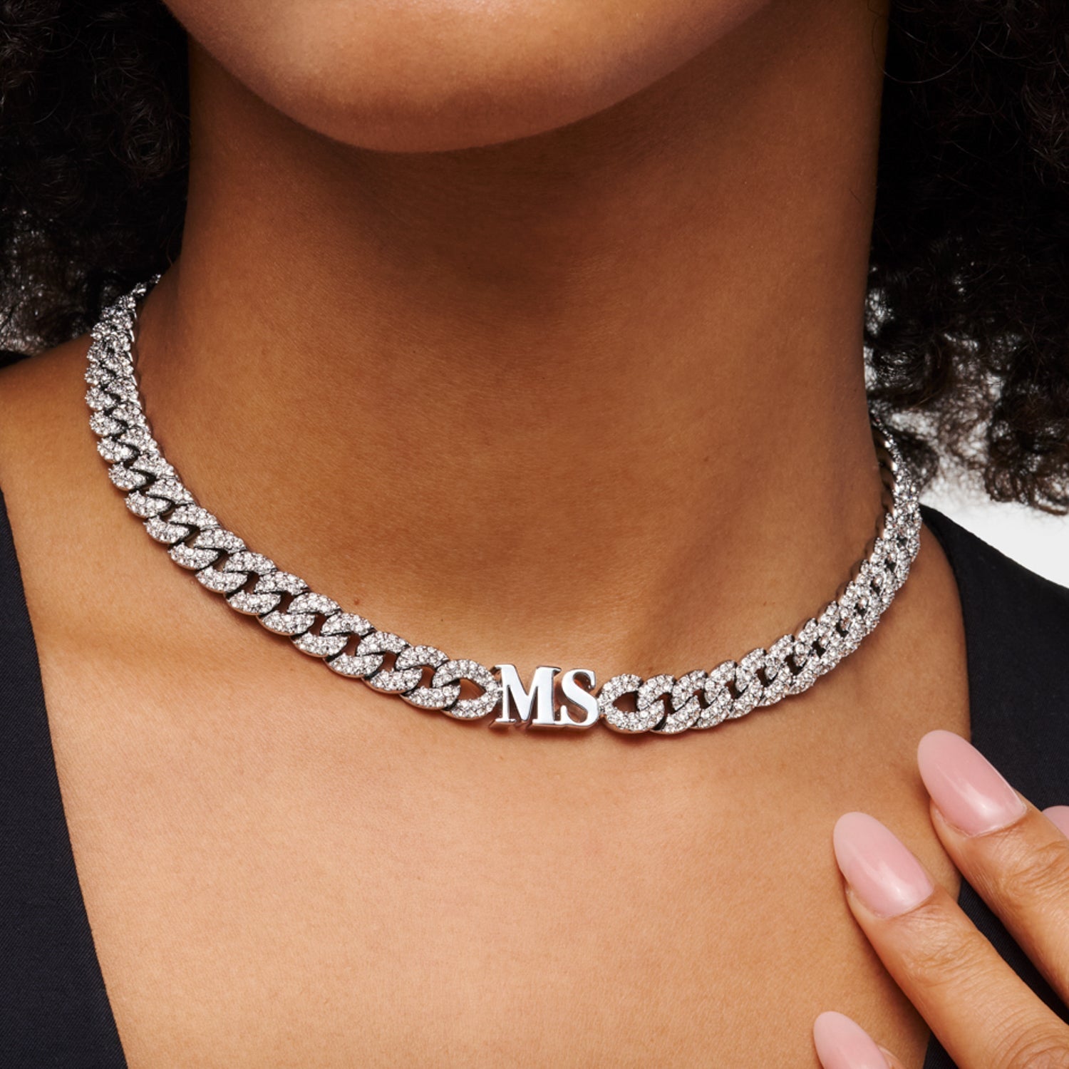 Gala Pavé Initial Choker (Silver)