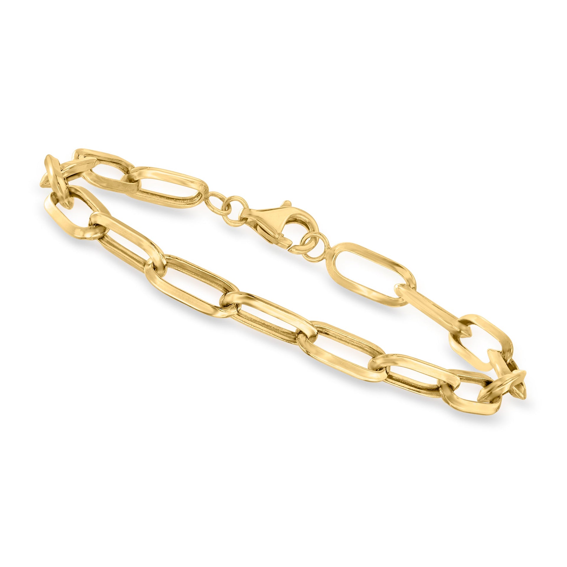 10kt Yellow Gold Paper Clip Link Bracelet