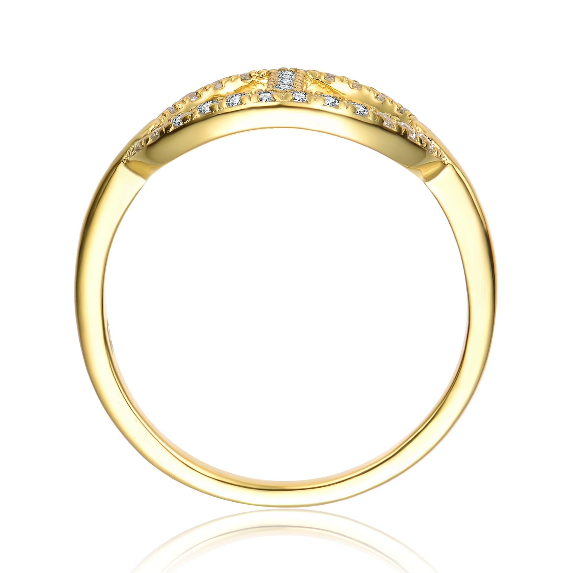 14k Gold Plated Cubic Zirconia ModernRing