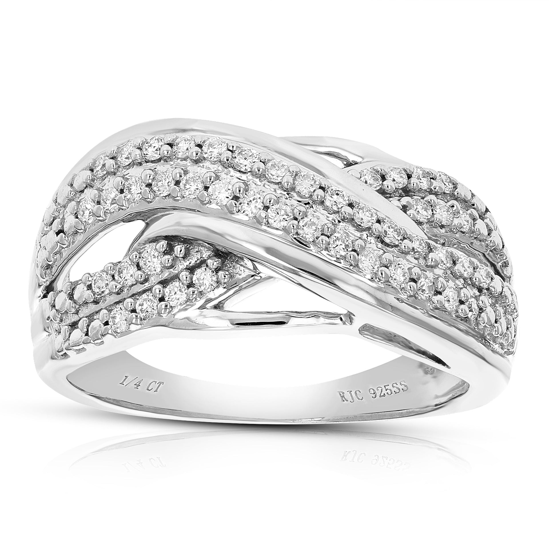 1/4 cttw Round Cut Lab Grown Diamond .925 Sterling Silver Wedding Engagement Ring