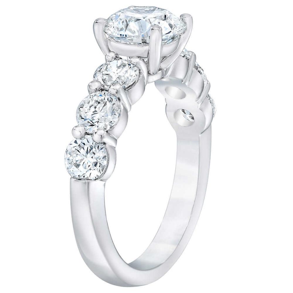 4 1/2 Ct T.W. Round Diamond Engagement Ring 14k White Gold Lab Grown