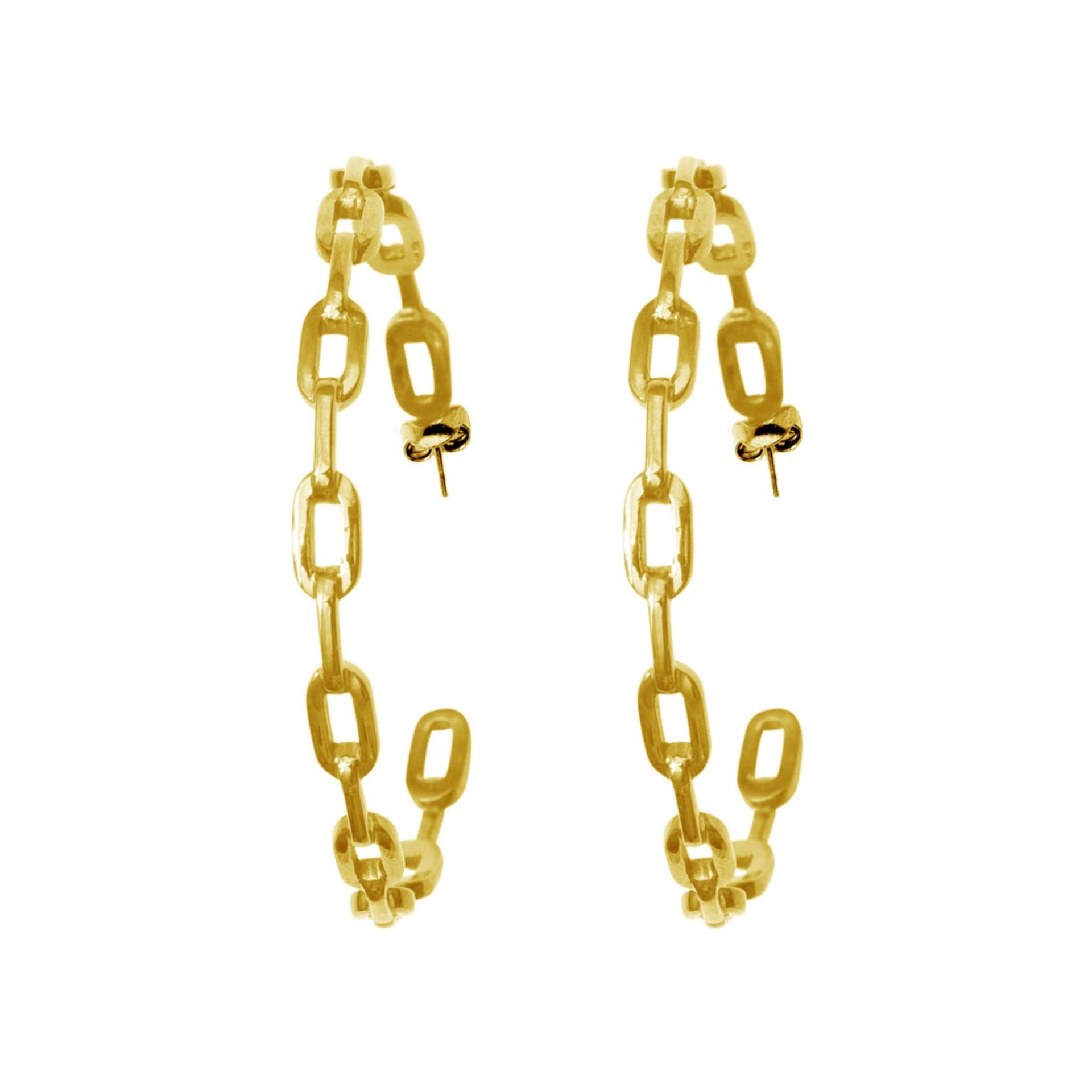 Adornia Link Hoop Earrings gold