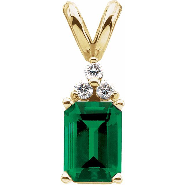 0.05Ct Emerald-Cut Lab-grown and Natural Diamond Pendant