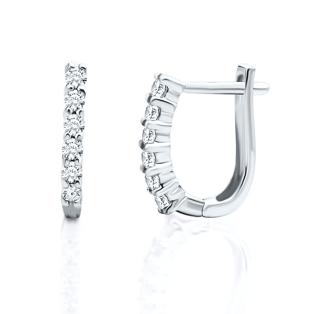 1/4 ct. tw. Diamond Hoop Earrings in 14K White Gold