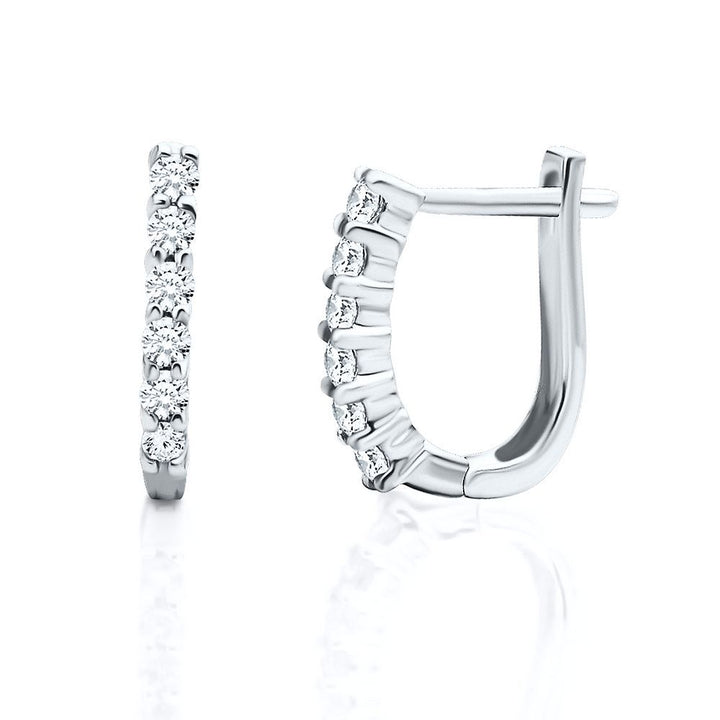 1/4 ct. tw. Diamond Hoop Earrings in 14K White Gold