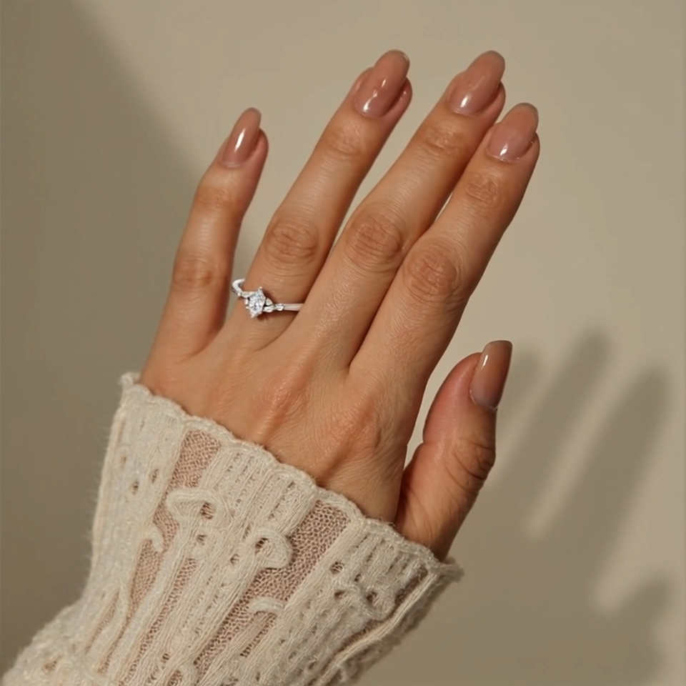 14K White Gold 0.75 to 3.25 CT. T.W Marquise Shaped Lab Created Diamond Engagement Ring D VVS1 Clarity 3EX IGI Certified