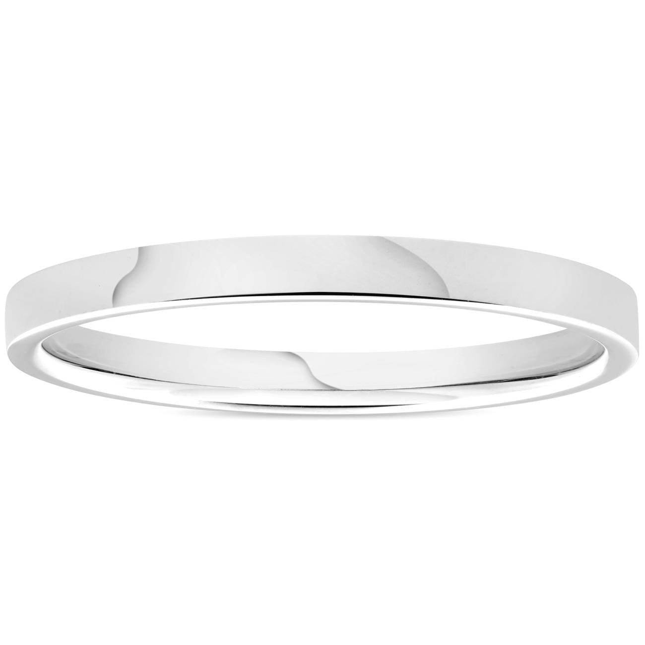 950 Platinum 2mm Flat Comfort Fit Wedding Band Ring Size Selectable