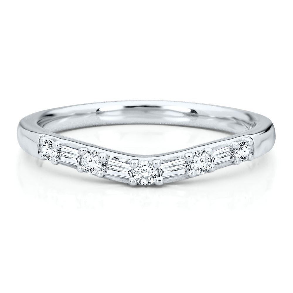 1/5 ct. tw. Diamond Contour Band in 14K White Gold