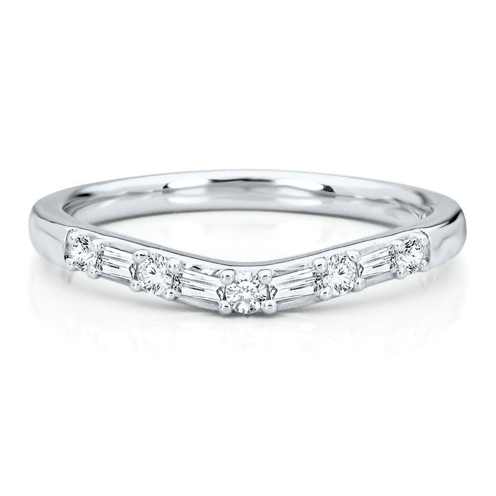 1/5 ct. tw. Diamond Contour Band in 14K White Gold