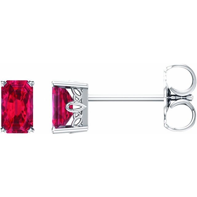 Lab-grown Diamond Earrings in 14K White Gold