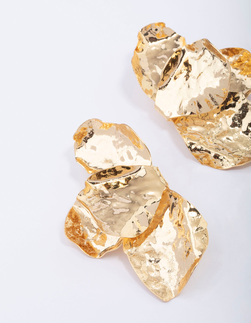 Lovisa - Gold Plated Half Flower Statement Stud Earrings I Hypoallergenic I Elegant Stylish Trendy | Ideal For Special Events