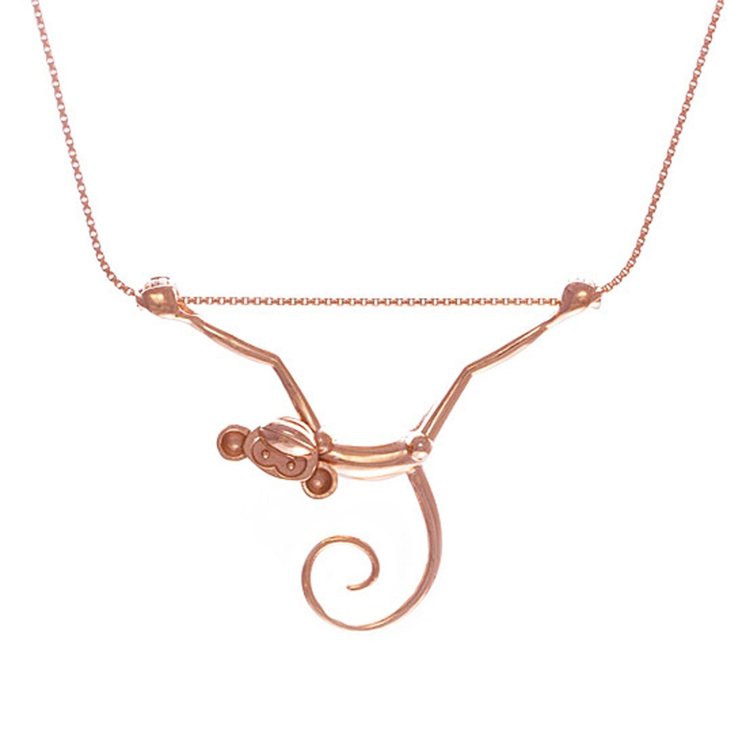 Toy Monkey Necklace - Rose Gold