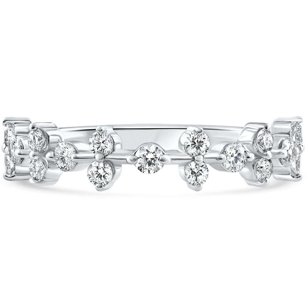 1/2 CT Round Diamond Wedding Ring Stackable Wedding Band 14k Gold Lab Grown