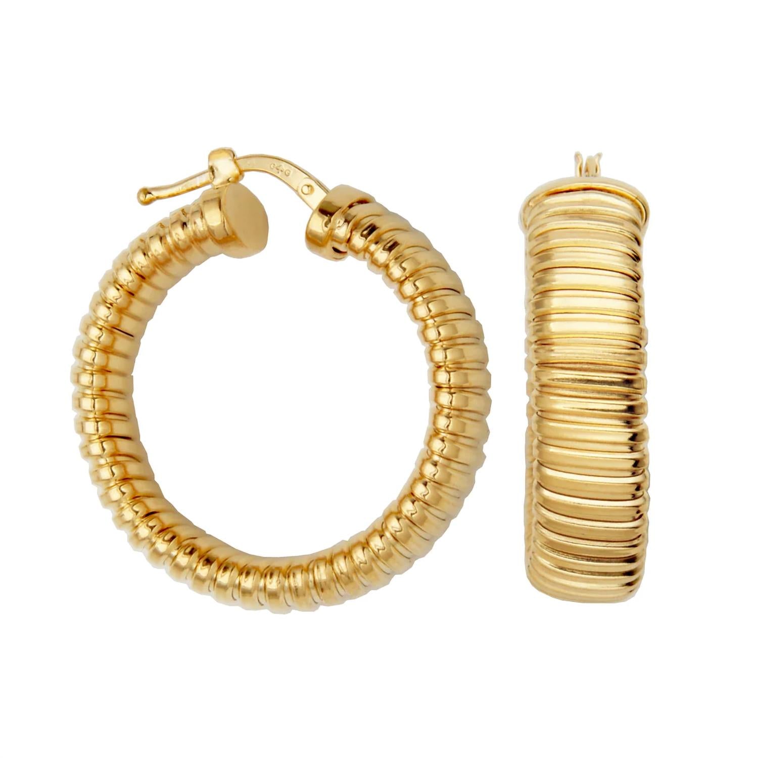 Women's Tubugas 30mm Hoop Earring In Yellow Gold