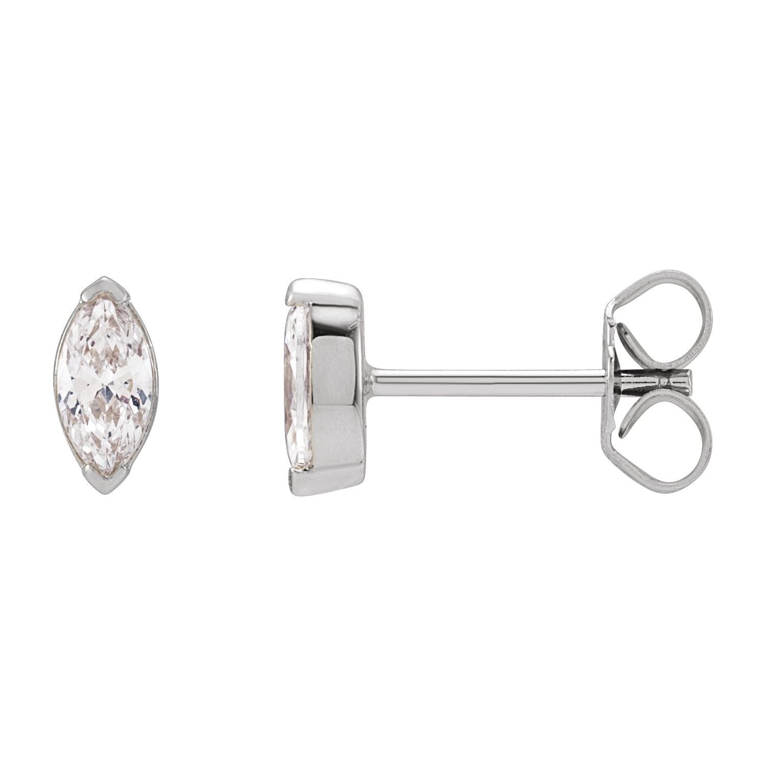 14K Gold 1/3ct Lab-grown Diamond Stud Earrings Clarity SI Color G-H
