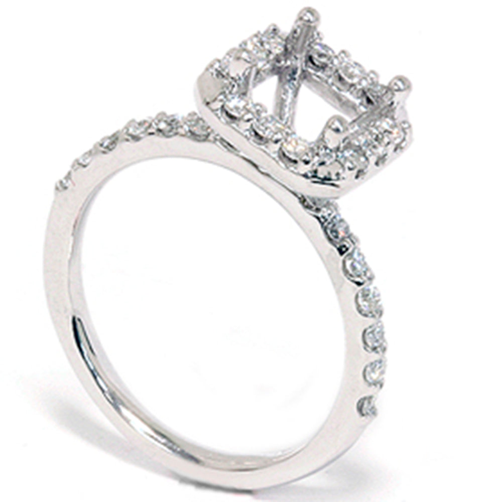 3/8ct Halo Diamond Ring 14K White Gold