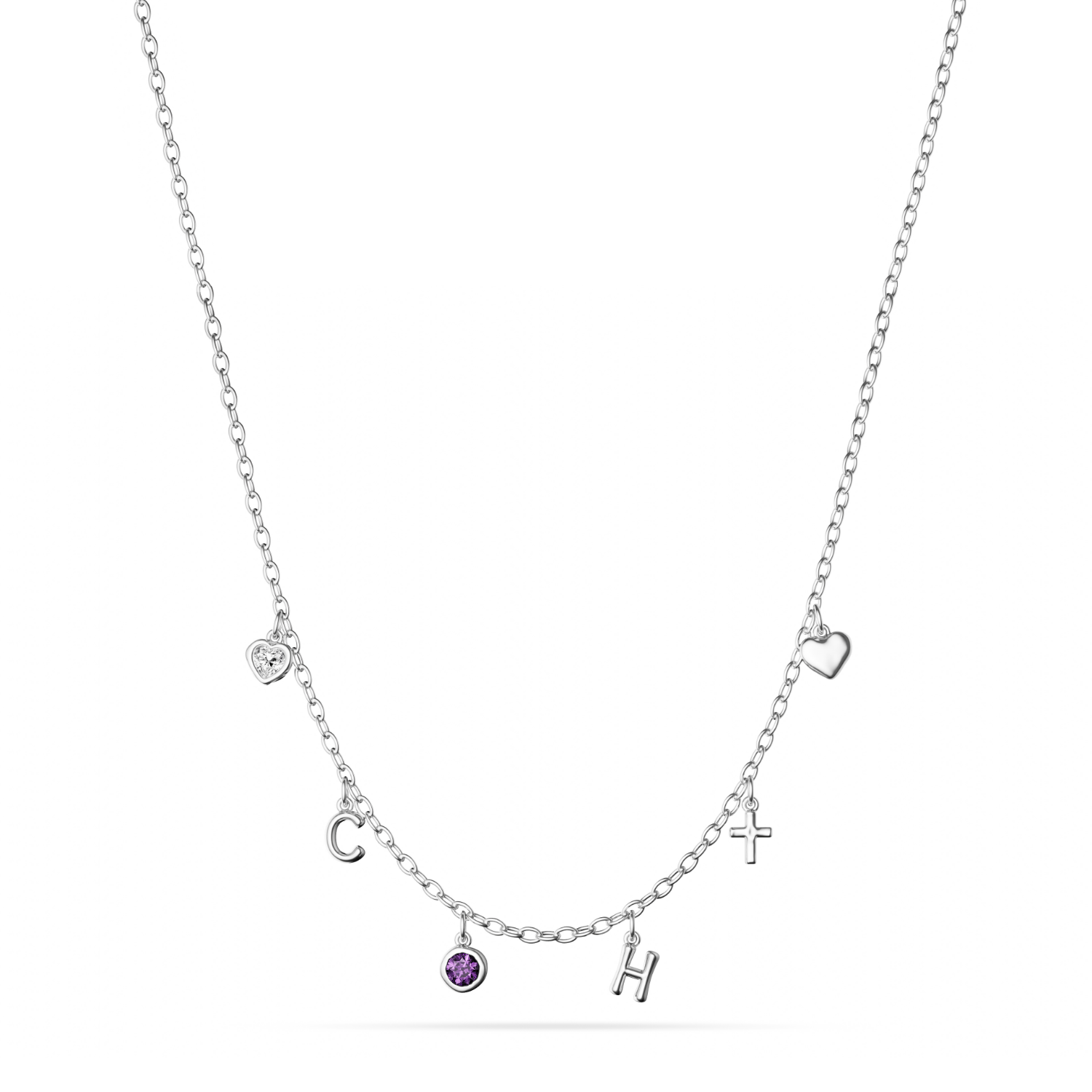 Made Mine Fine Charm Necklace (Silver)