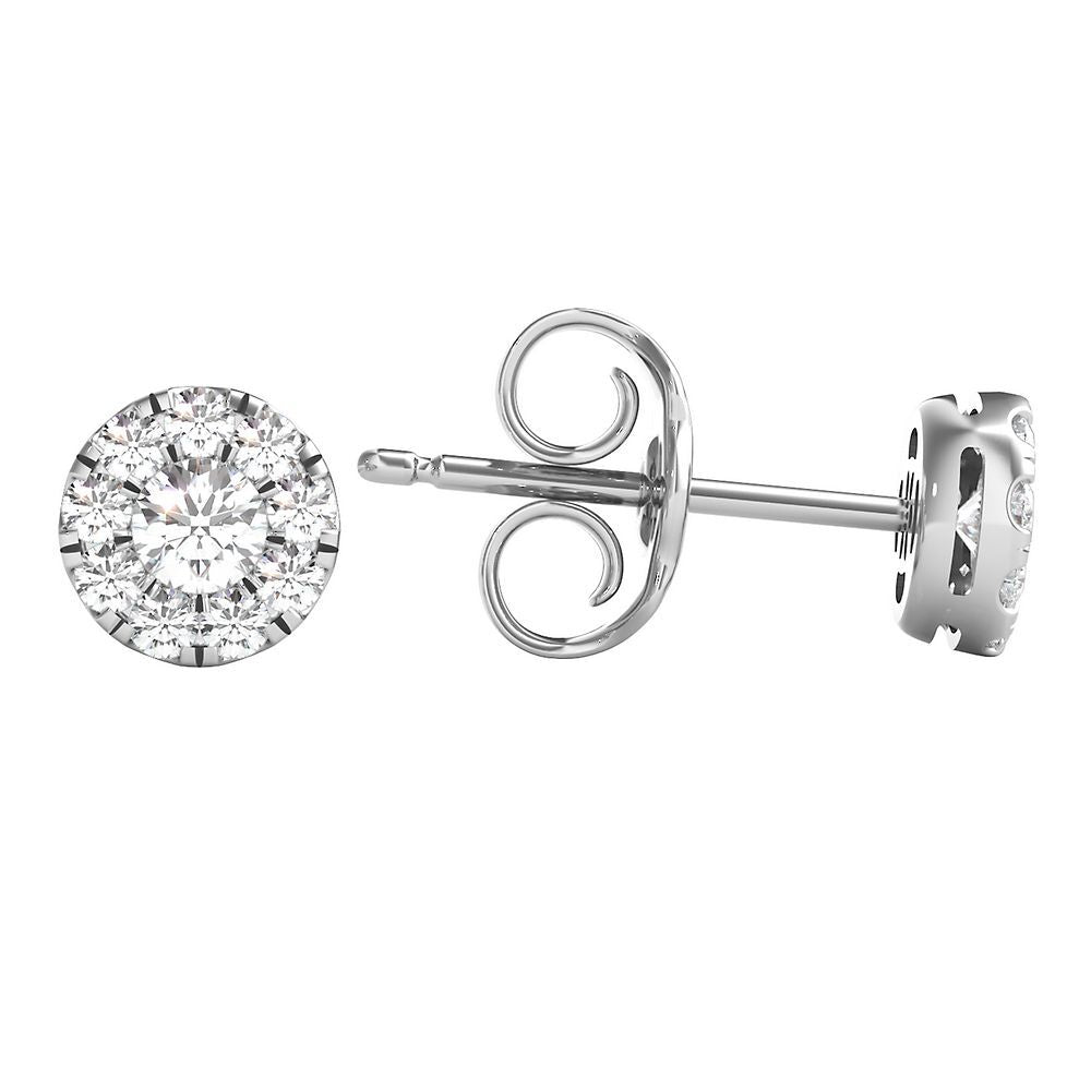 Mirabela® 1/4 ct. tw. Diamond Cluster Earrings in 10K White Gold