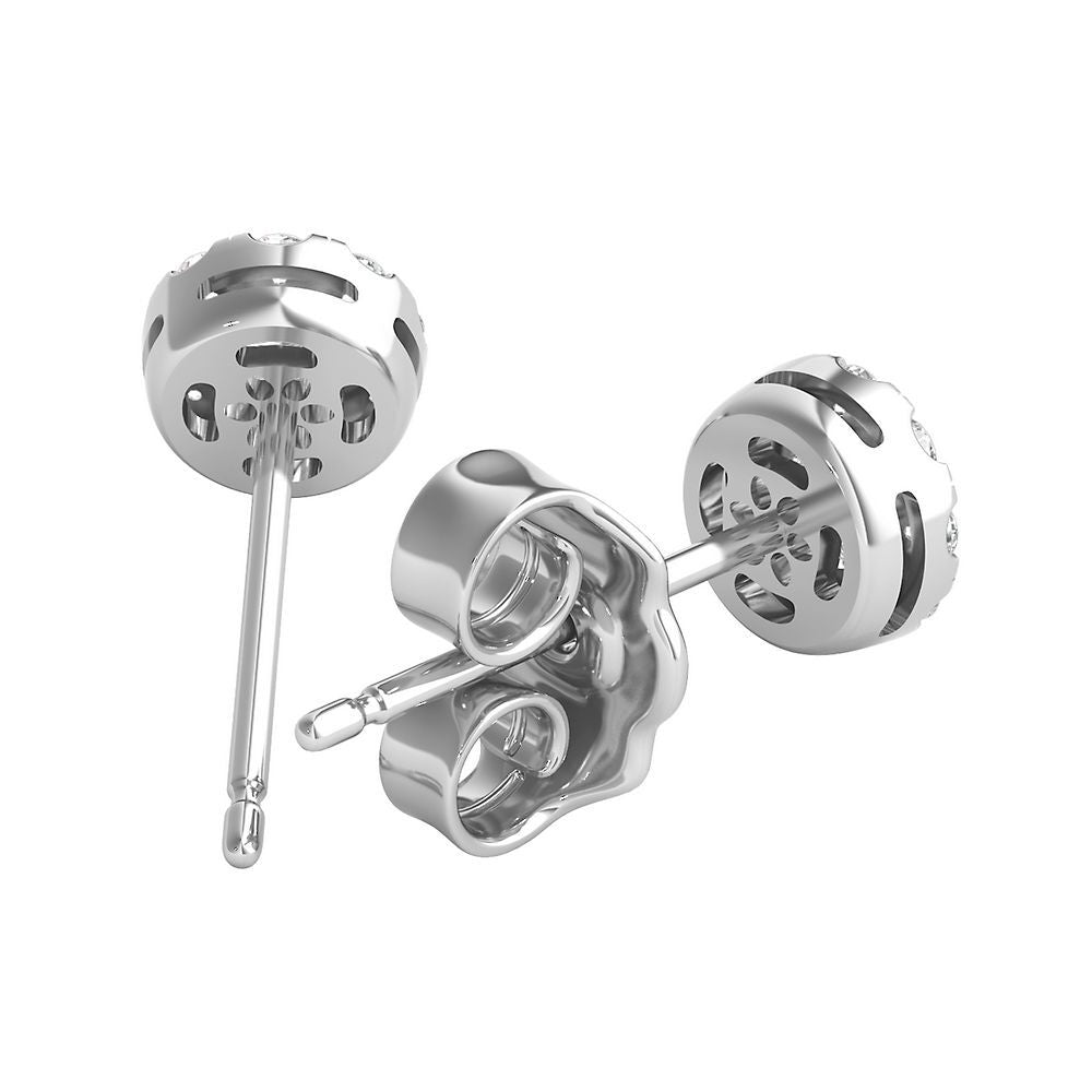 Mirabela® 1/4 ct. tw. Diamond Cluster Earrings in 10K White Gold