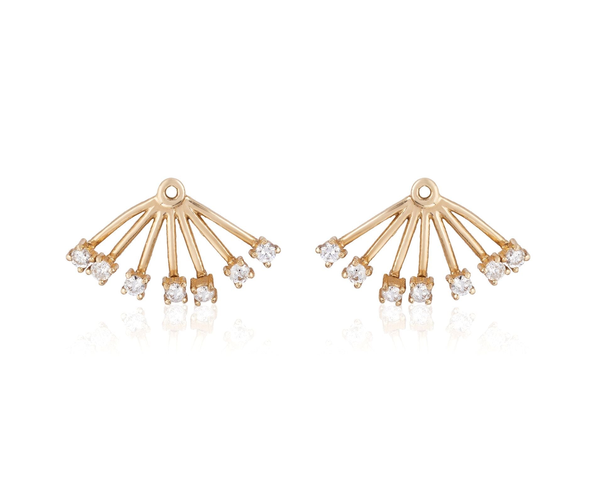 Diamond Ear Jackets (Large) Yellow Gold