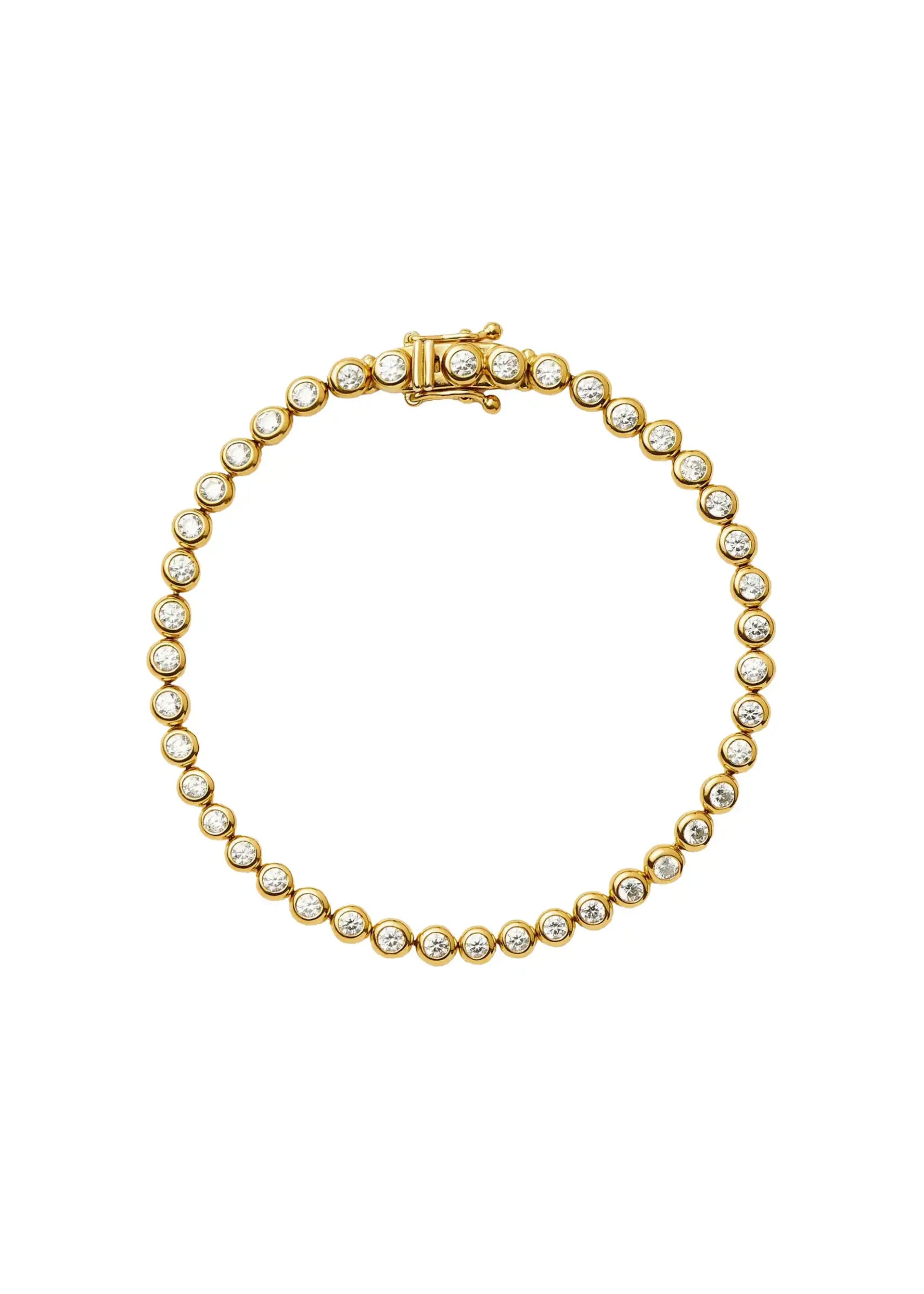 Round Tennis 18kt gold vermeil bracelet